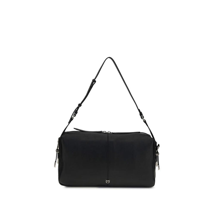 PINKO - Black Calf Leather Bos Taurus Shoulder Bag