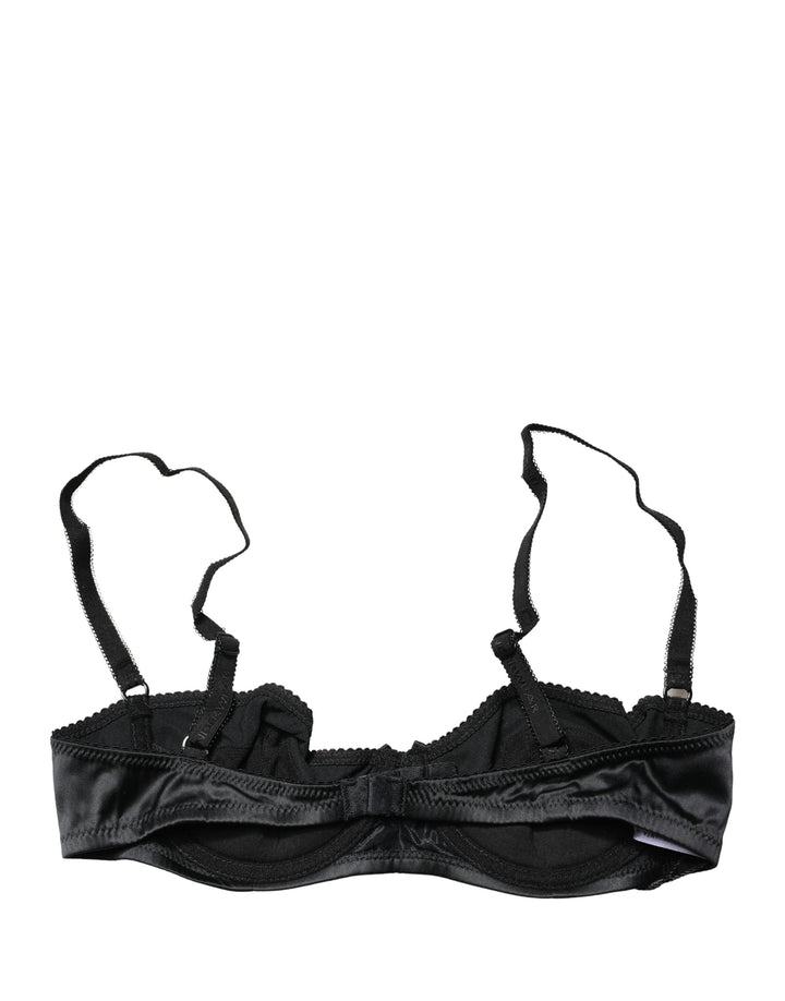 Dolce &amp; Gabbana Black Semi-Pad Underwire Balconette Bra Underwear