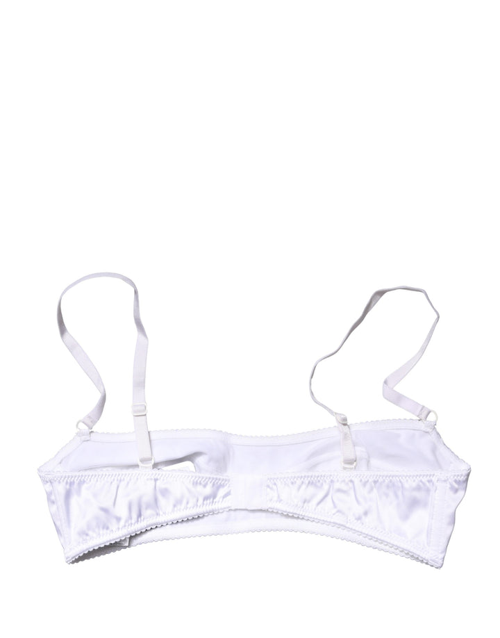 Dolce &amp; Gabbana White Semi-Pad Underwire Balconette Bra Underwear