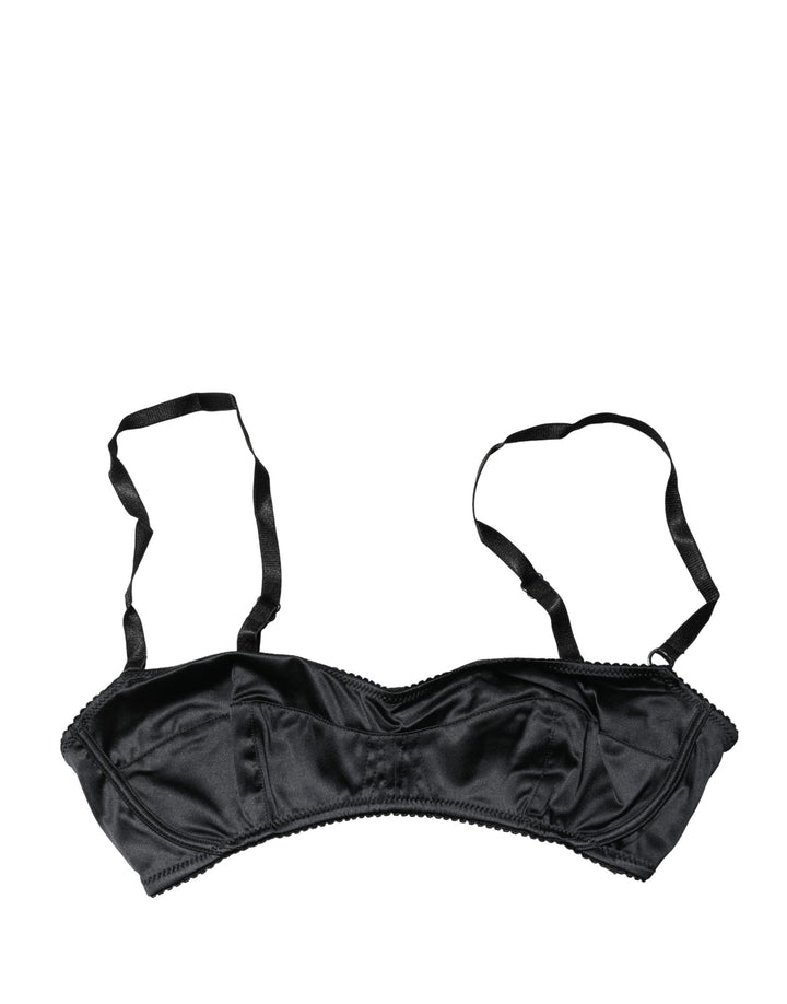 Dolce &amp; Gabbana Black Semi-Pad Underwire Balconette Bra Underwear