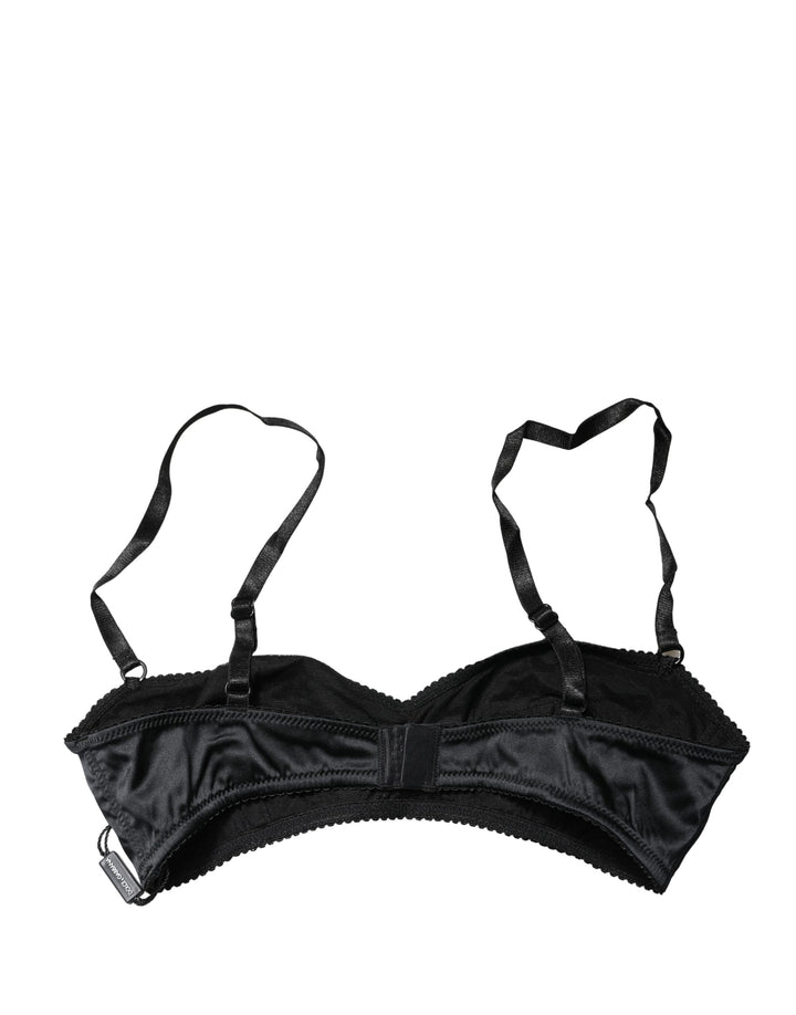 Dolce &amp; Gabbana Black Semi-Pad Underwire Balconette Bra Underwear