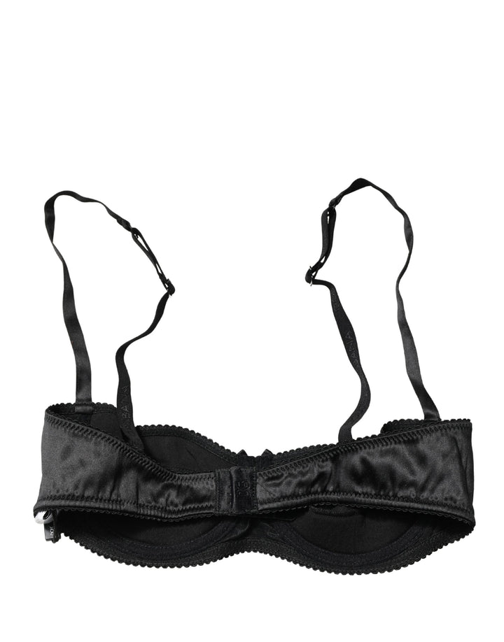 Dolce &amp; Gabbana Black Semi-Pad Underwire Balconette Bra Underwear