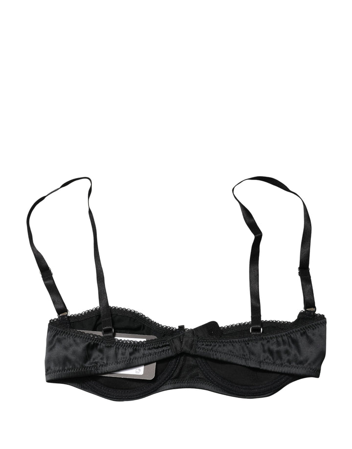 Dolce &amp; Gabbana Black Semi-Pad Underwire Balconette Bra Underwear