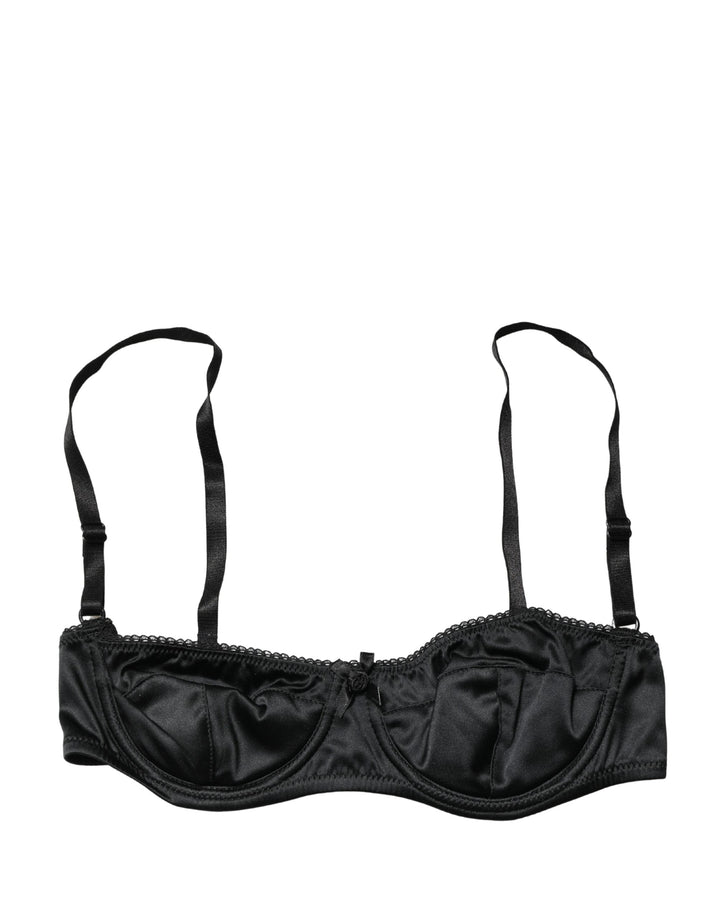 Dolce &amp; Gabbana Black Semi-Pad Underwire Balconette Bra Underwear