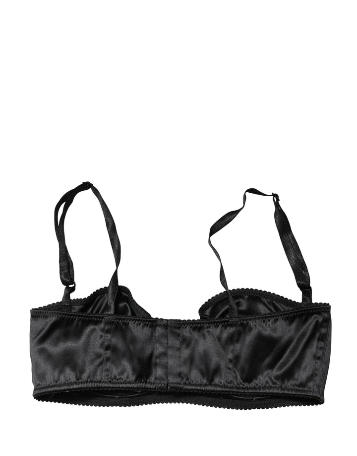Dolce &amp; Gabbana Black Semi-Pad Underwire Balconette Bra Underwear