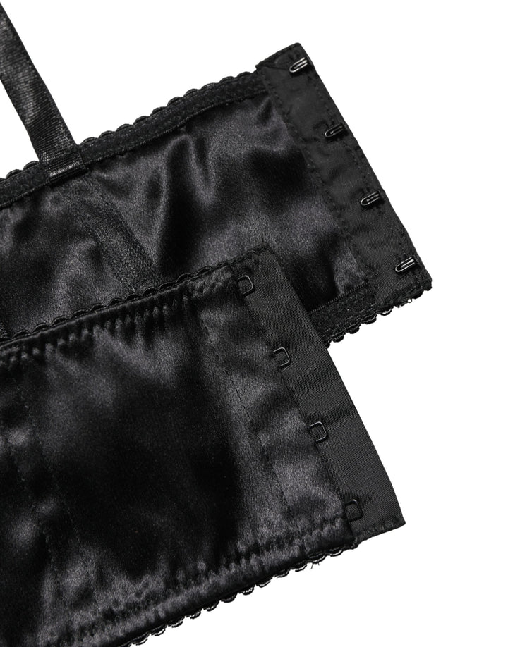 Dolce &amp; Gabbana Black Semi-Pad Underwire Balconette Bra Underwear