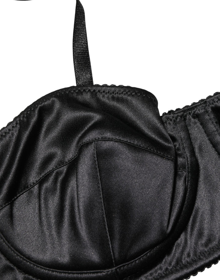 Dolce &amp; Gabbana Black Semi-Pad Underwire Balconette Bra Underwear