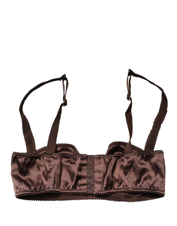 Dolce &amp; Gabbana Brown Semi-Pad Underwire Balconette Underwear