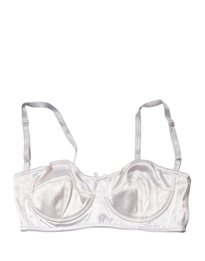 Dolce &amp; Gabbana White Semi-Pad Underwire Balconette Bra Underwear