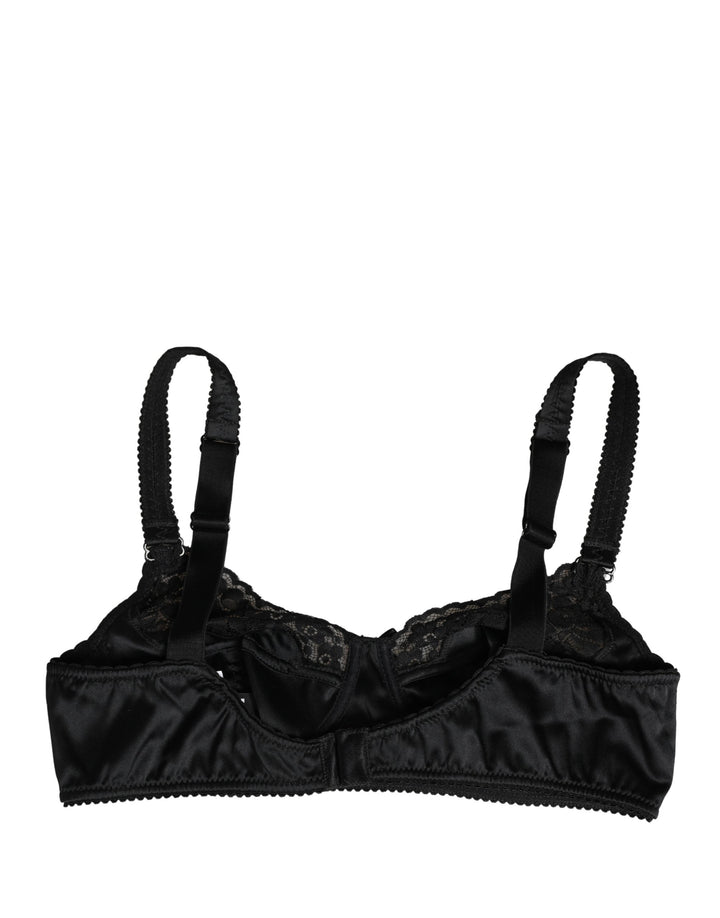 Dolce &amp; Gabbana Black Semi-Pad Underwire Balconette Bra Underwear