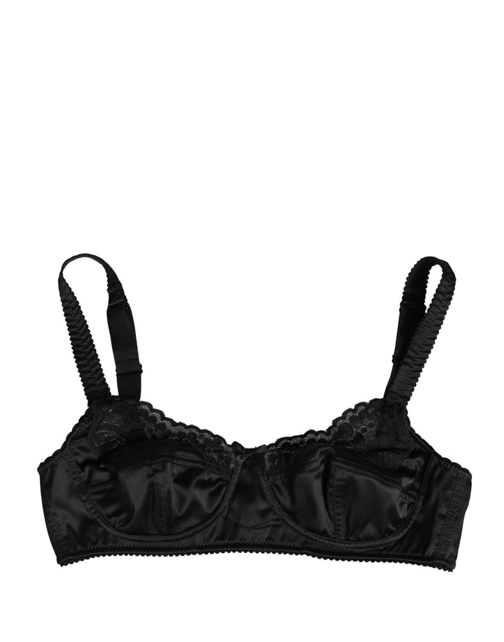 Dolce &amp; Gabbana Black Semi-Pad Underwire Balconette Bra Underwear