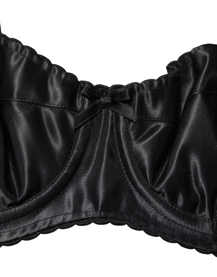 Dolce &amp; Gabbana Black Semi-Pad Underwire Balconette Bra Underwear