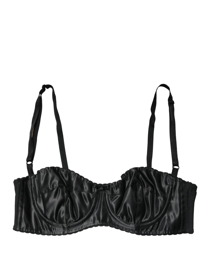Dolce &amp; Gabbana Black Semi-Pad Underwire Balconette Bra Underwear