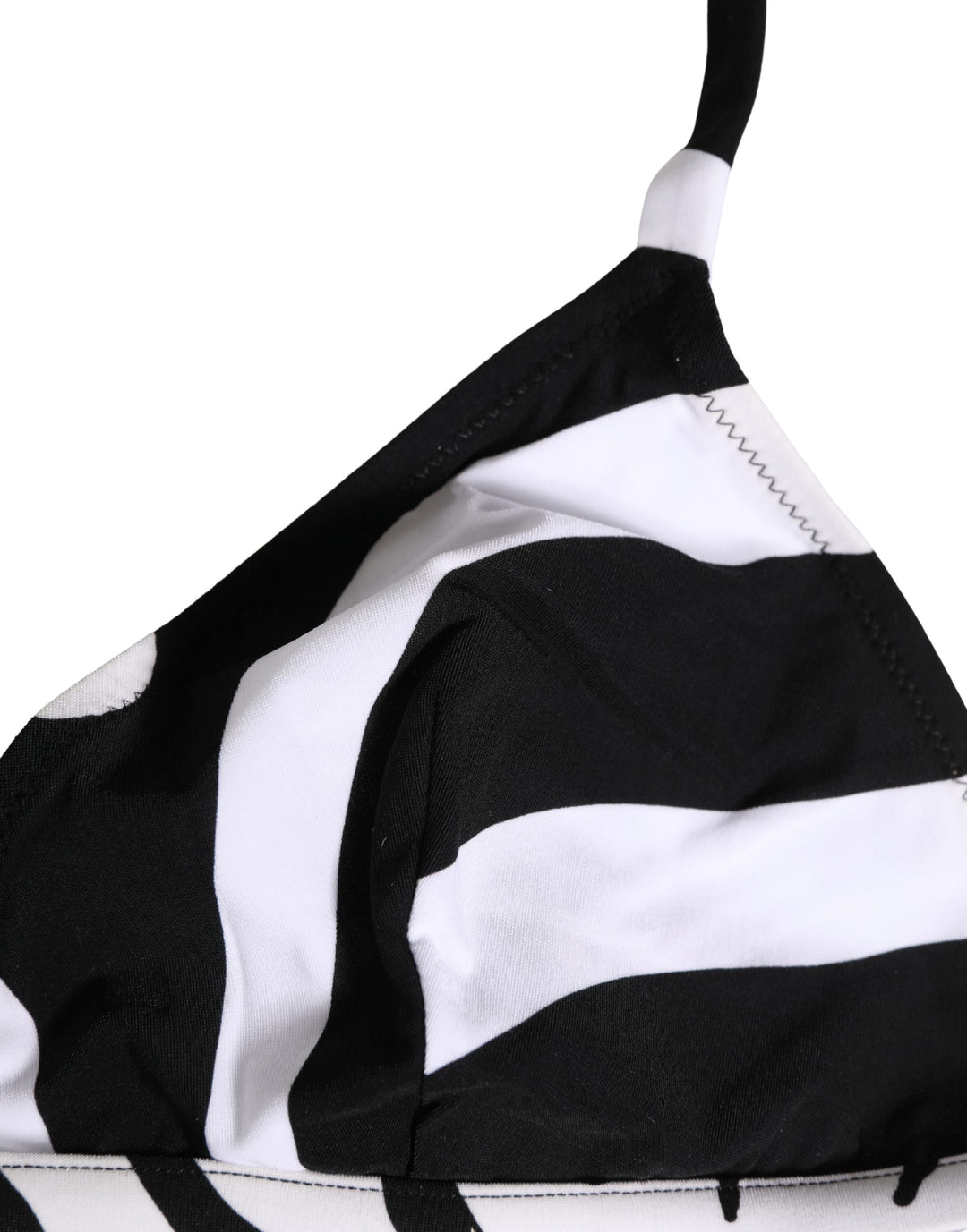 Dolce &amp; Gabbana Black White Zebra Bikini Top Bottom Swimwear