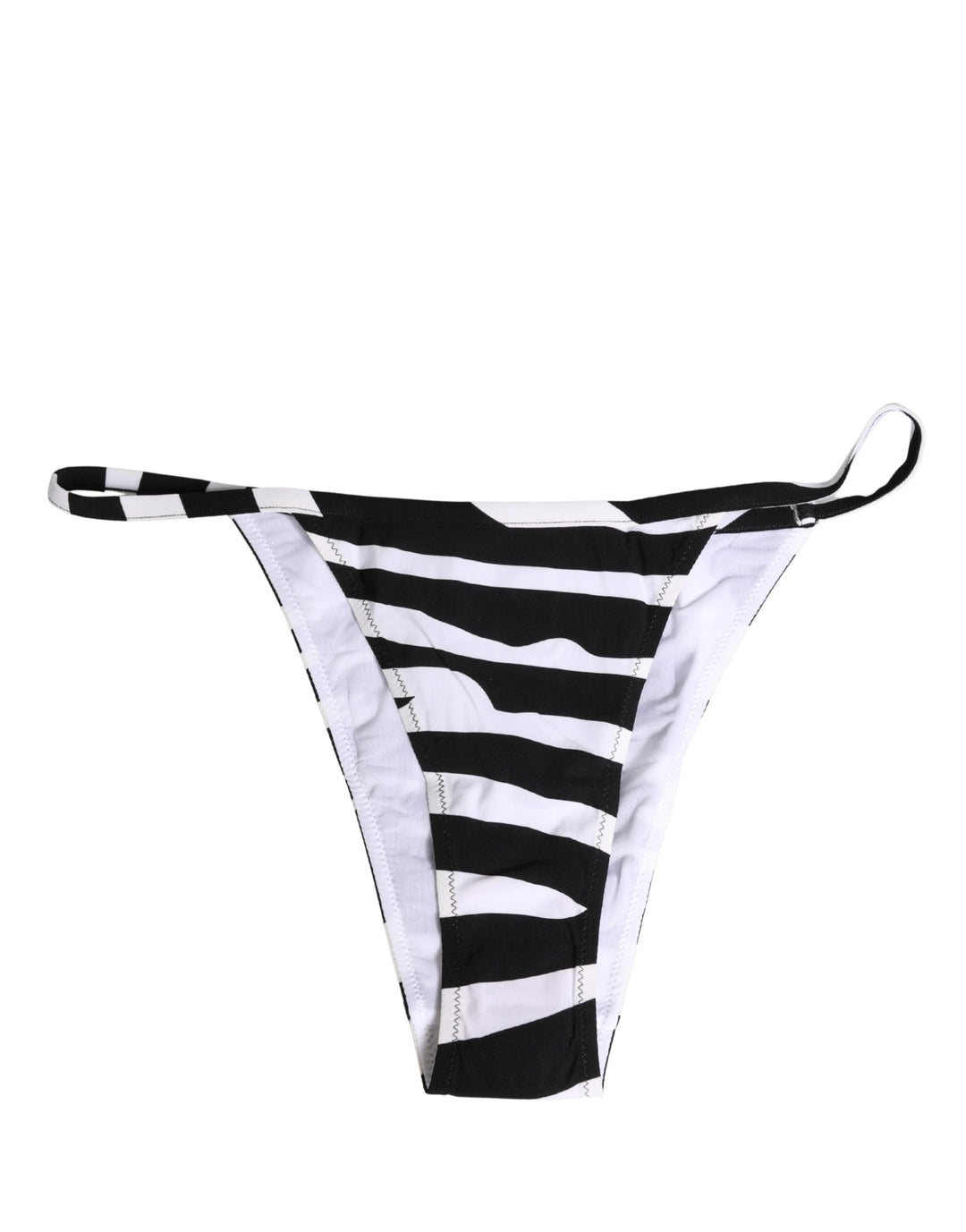 Dolce &amp; Gabbana Black White Zebra Bikini Top Bottom Swimwear