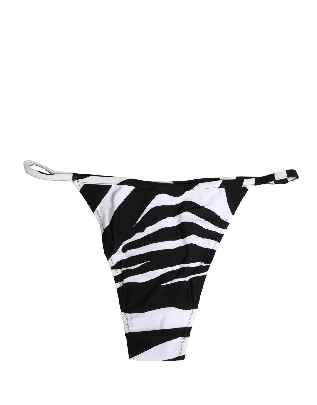 Dolce &amp; Gabbana Black White Zebra Bikini Top Bottom Swimwear