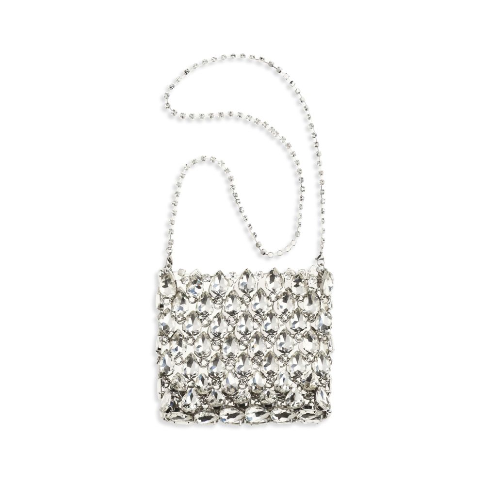 Self-Portrait - Silver Polyester Shoulder Bag