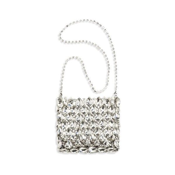 Self-Portrait - Silver Polyester Shoulder Bag