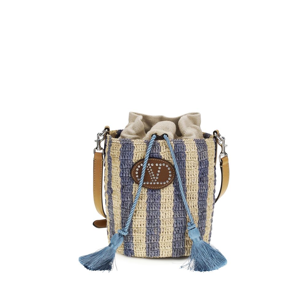 Valentino Garavani - Blue Raffia Backet Bag
