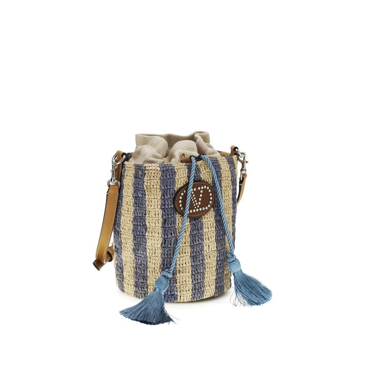 Valentino Garavani - Blue Raffia Backet Bag