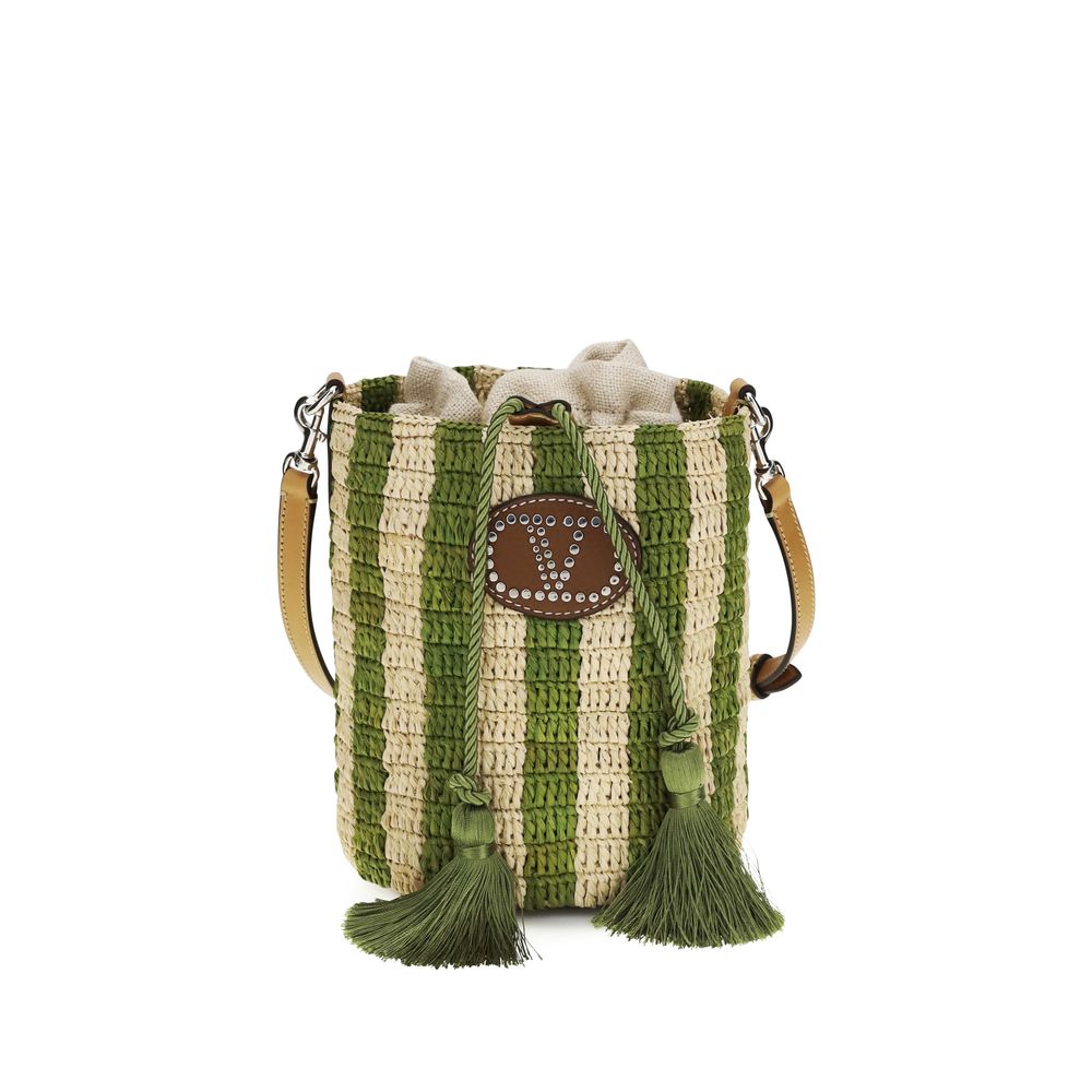 Valentino Garavani - Bicolor Raffia Backet Bag