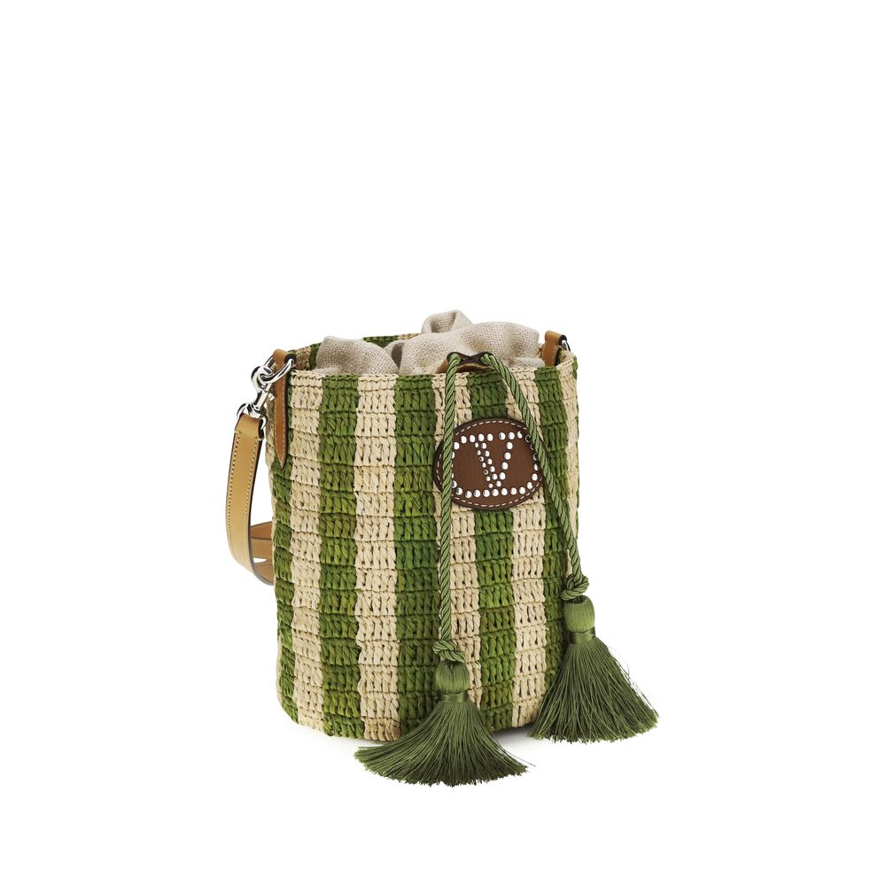 Valentino Garavani - Bicolor Raffia Backet Bag