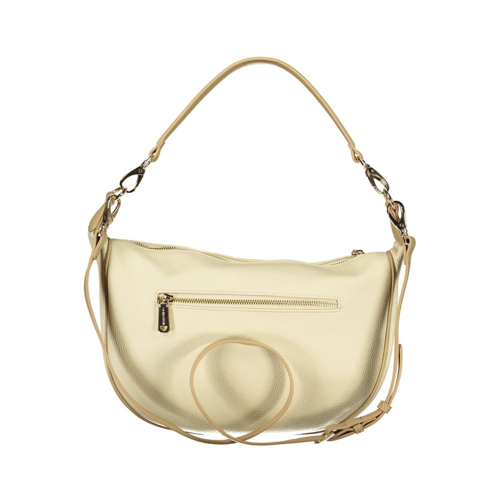 Mario Valentino - Beige Polyurethane Women’s Bag With Adjustable Shoulder Strap