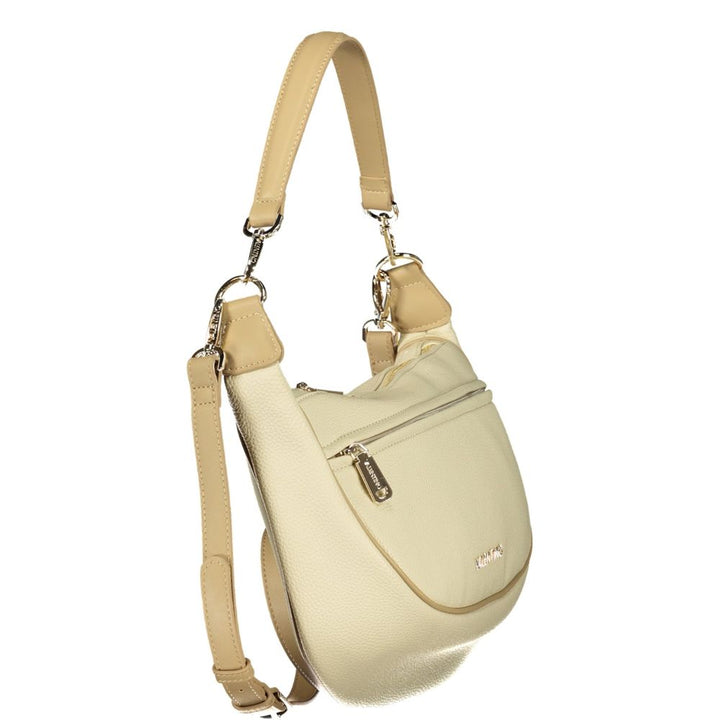 Mario Valentino - Beige Polyurethane Women’s Bag With Adjustable Shoulder Strap