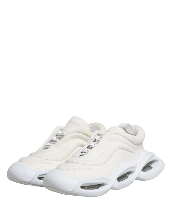 Dolce &amp; Gabbana White Slip On Wave Low Top Sneakers Shoes