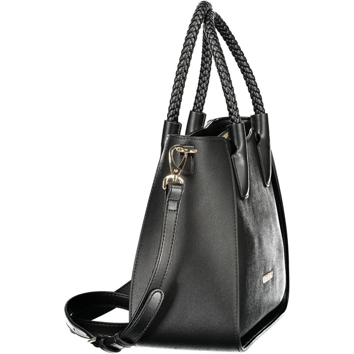Mario Valentino - Nero Poliuretano Women’s Bag with Adjustable Shoulder Strap