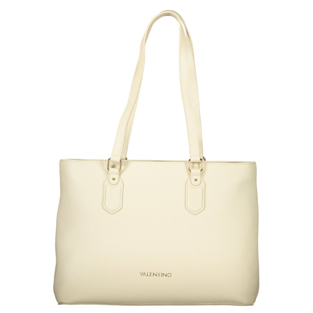Mario Valentino - Beige Polyurethane Women’s Shoulder Bag with Internal Pocket