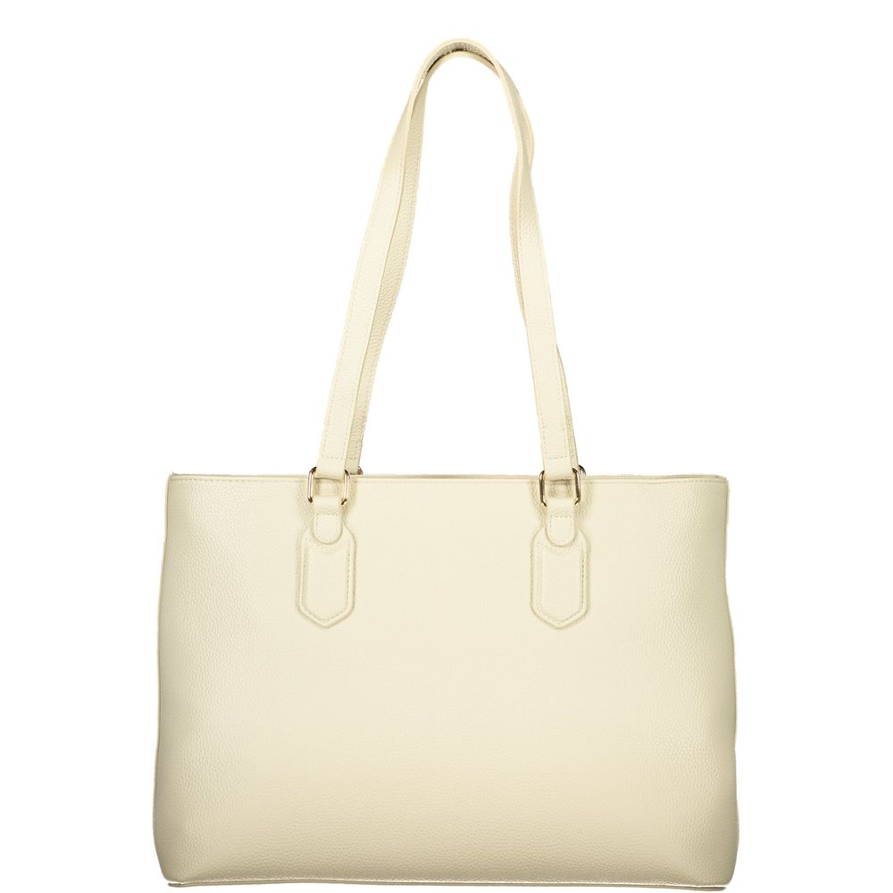 Mario Valentino - Beige Polyurethane Women’s Shoulder Bag with Internal Pocket