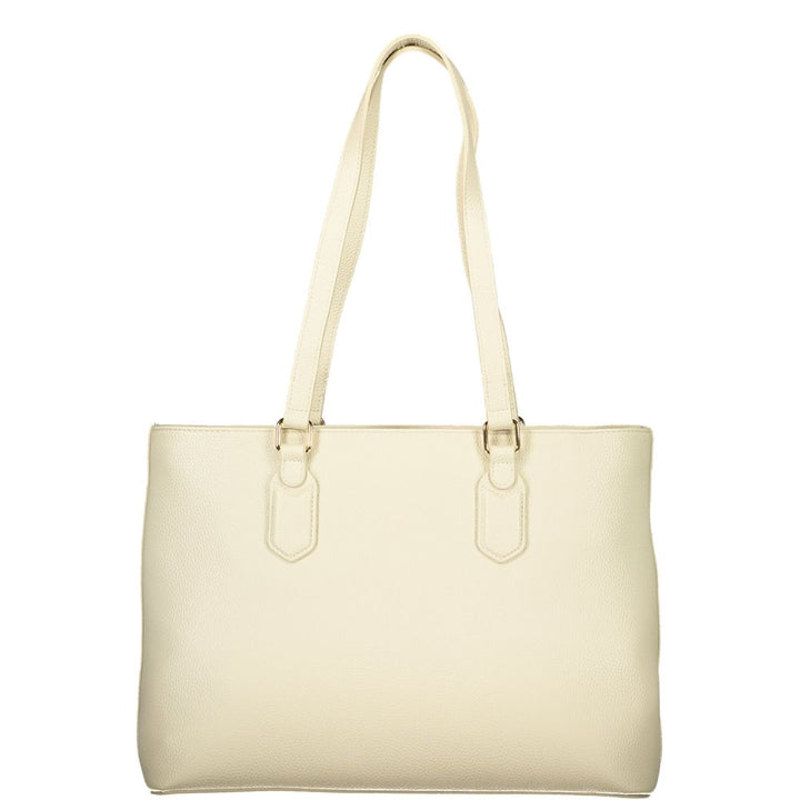 Mario Valentino - Beige Polyurethane Women’s Shoulder Bag with Internal Pocket