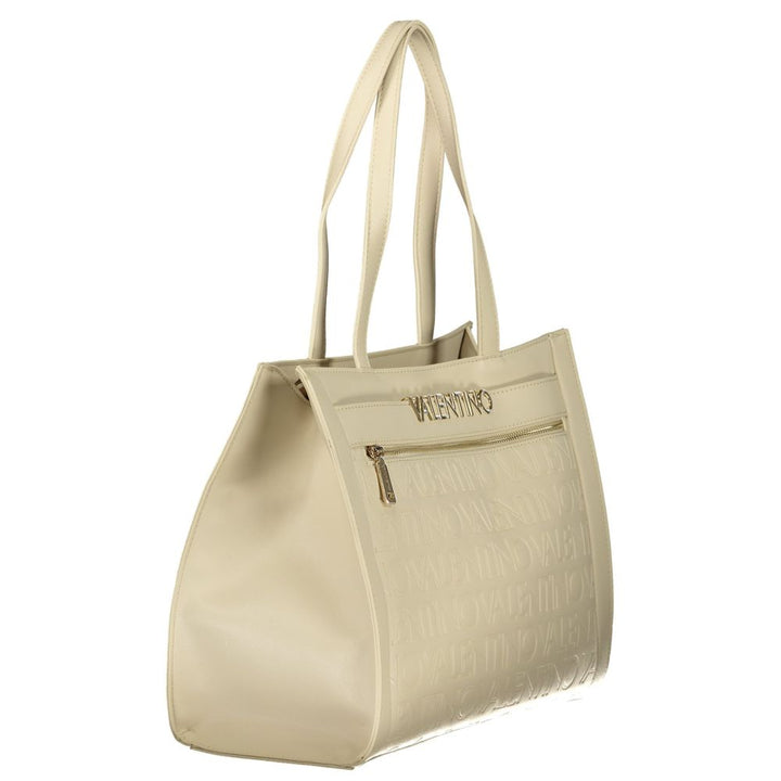 Mario Valentino - Beige Polyurethane Womens Bag With Multiple Pockets