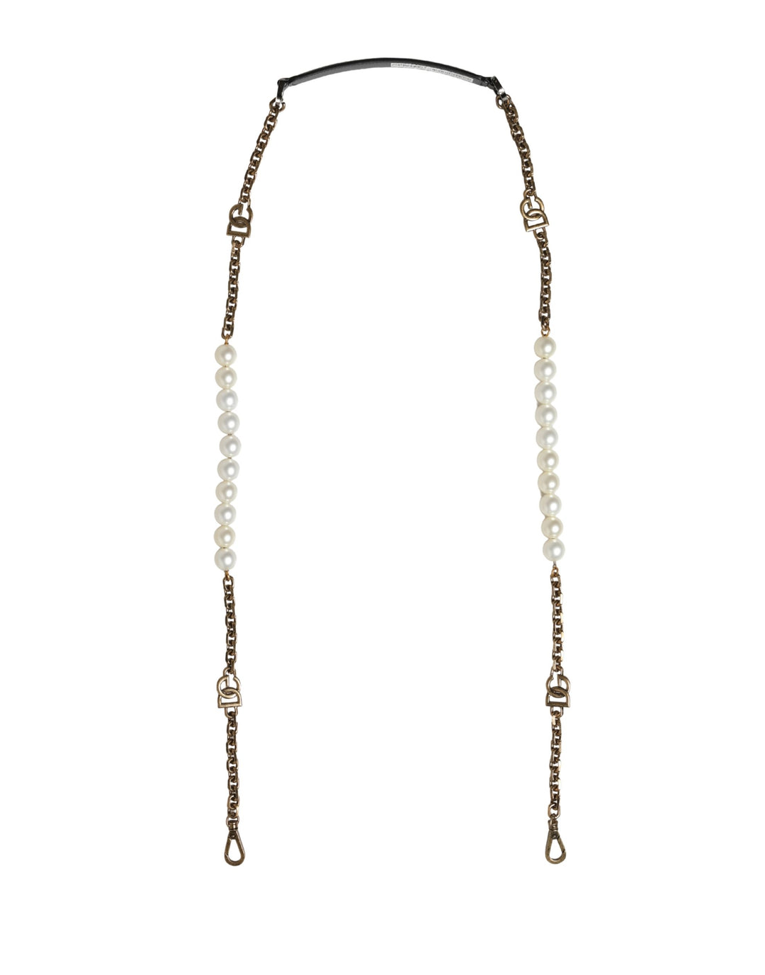 Dolce &amp; Gabbana Black Leather Gold Chain Bag Accessory Shoulder Strap
