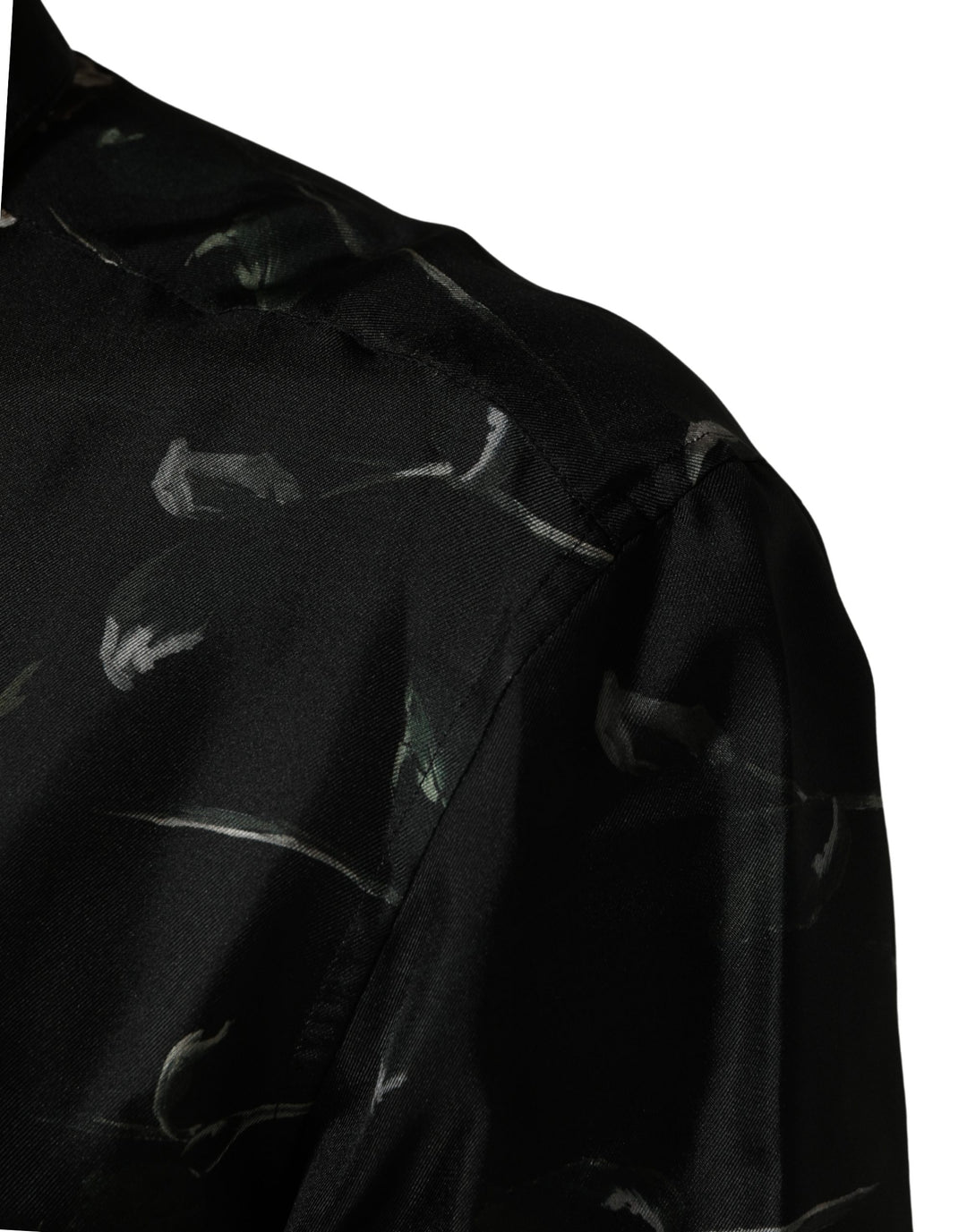 Dolce &amp; Gabbana Black Floral Print Long Sleeves Casual Shirt