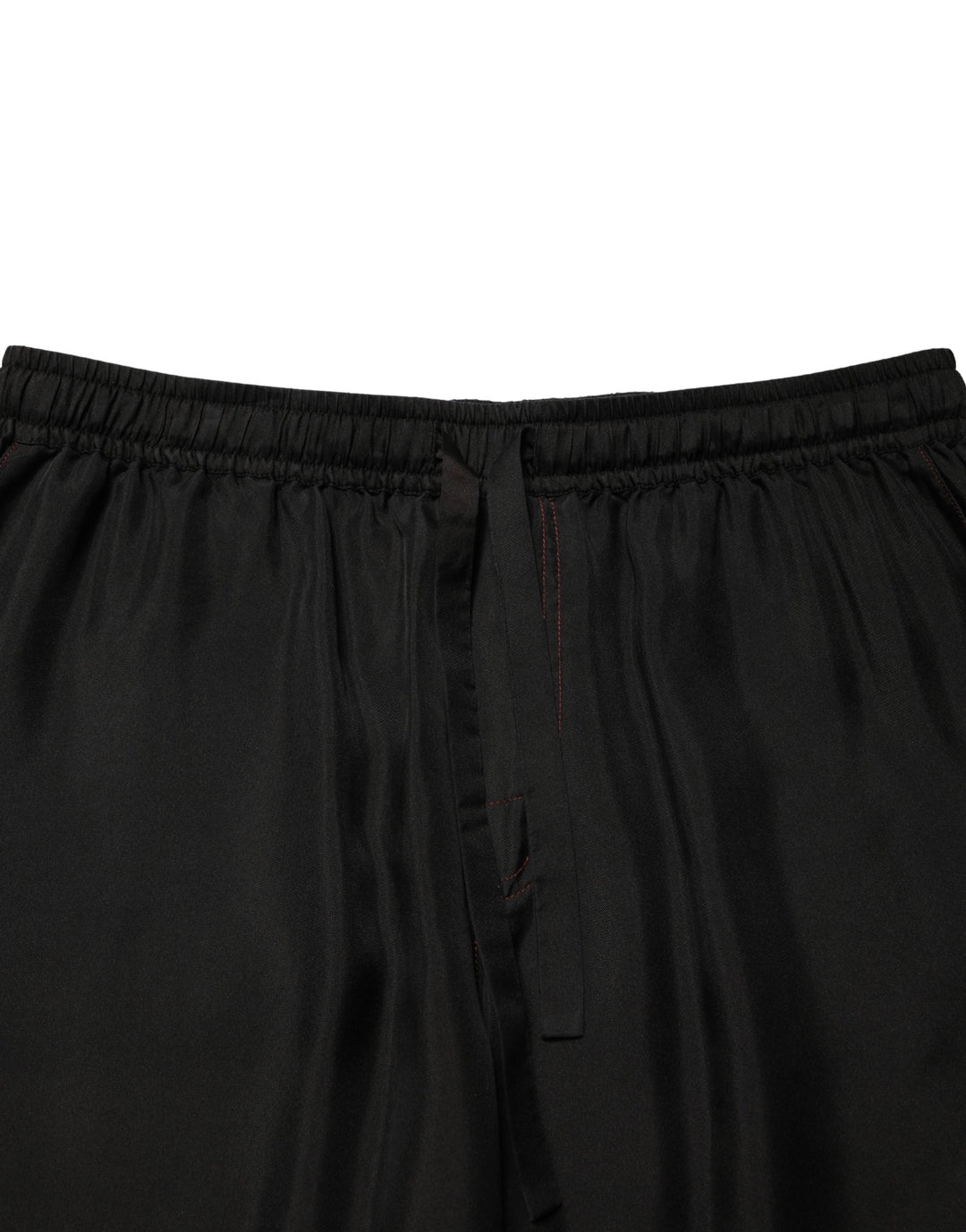 Dolce &amp; Gabbana Black Silk Drawstring Men Bermuda Shorts