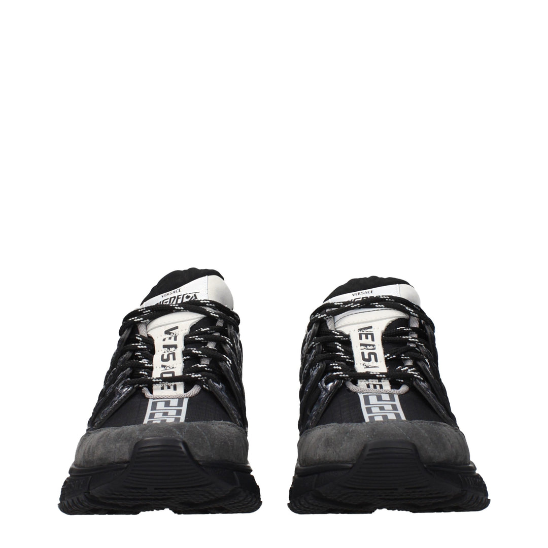 Versace Black Fabric Athletic Sneakers