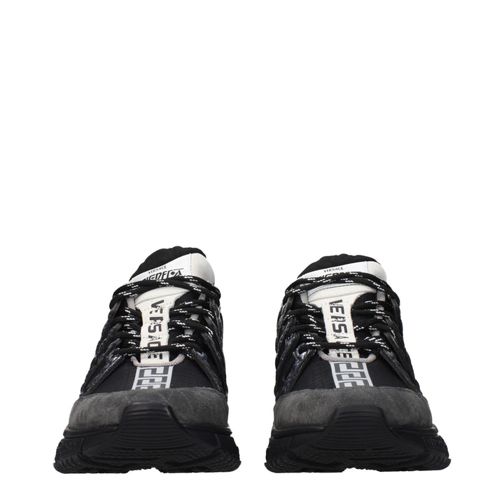 Versace Black Fabric Athletic Sneakers