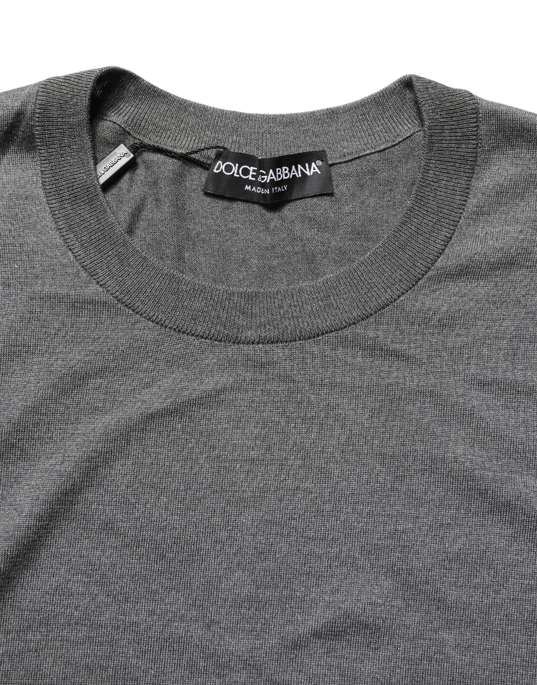 Dolce &amp; Gabbana Gray Long Sleeves Crew Neck Pullover Sweater