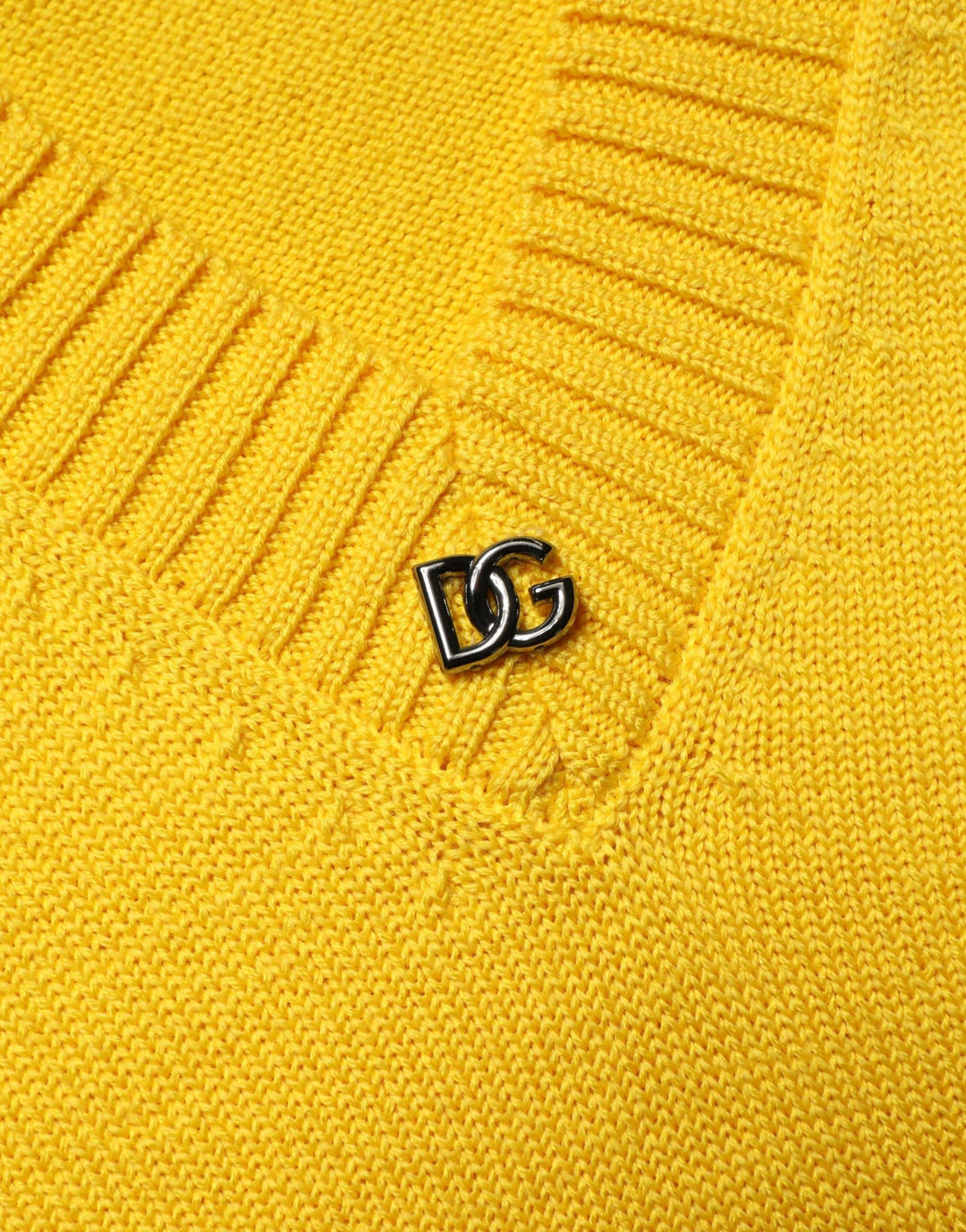 Dolce &amp; Gabbana Wool Knitted V-Neck Pullover Yellow