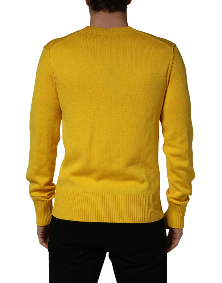 Dolce &amp; Gabbana Wool Knitted V-Neck Pullover Yellow