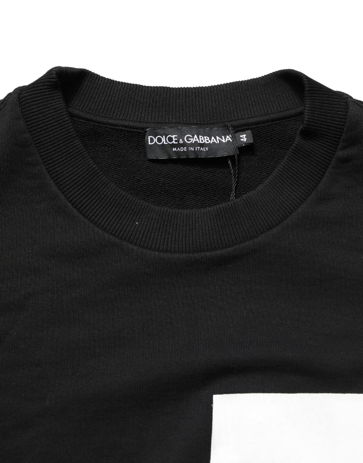 Dolce &amp; Gabbana Black Logo Milano Cotton Sweatshirt Sweater
