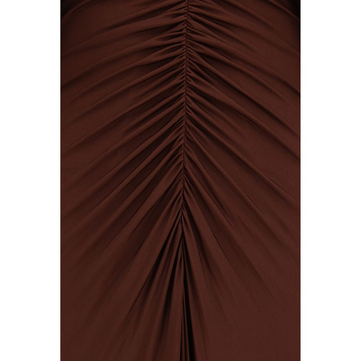 Self-Portrait Brown Viscose Casual Dress