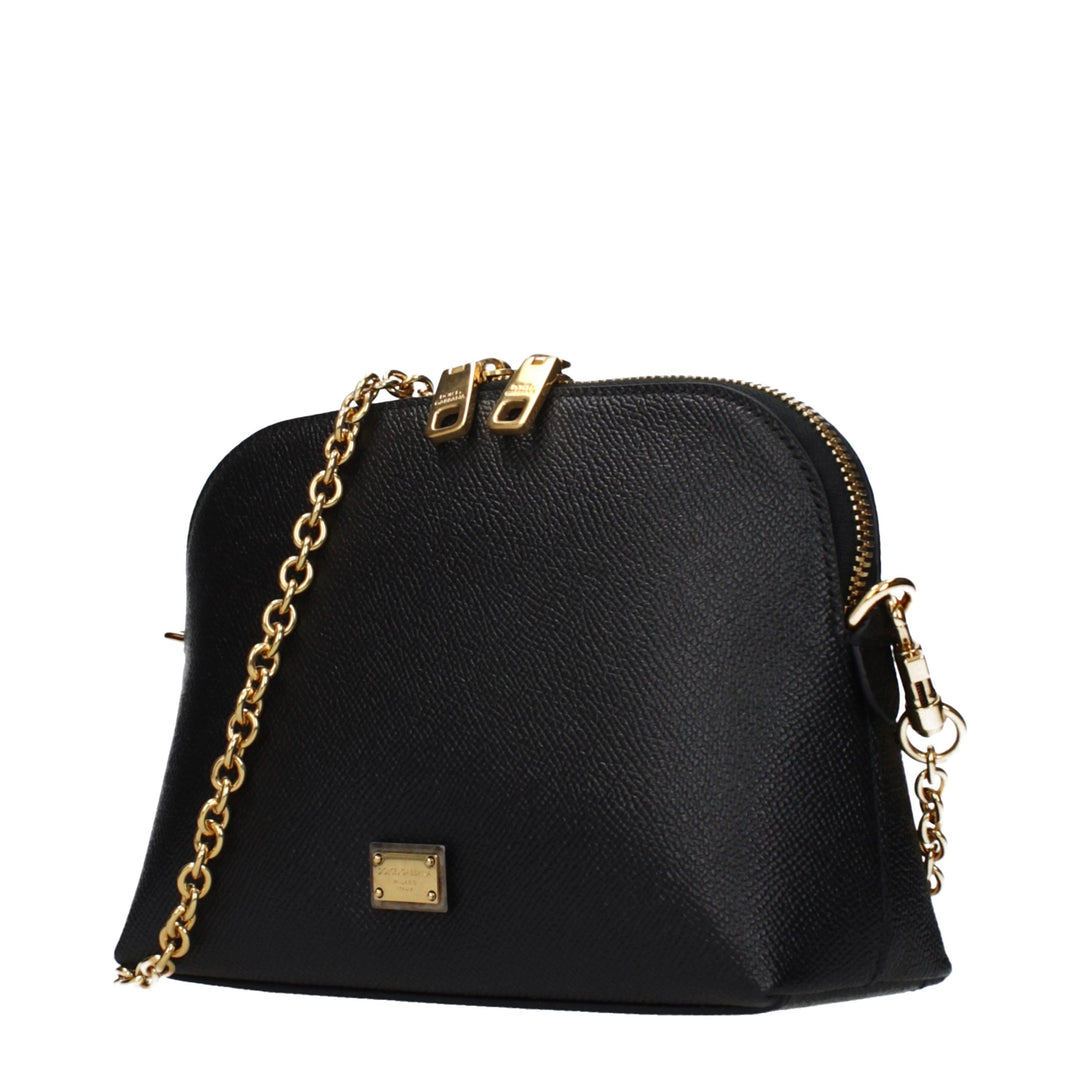 Dolce &amp; Gabbana Black Leather Shoulder Bag