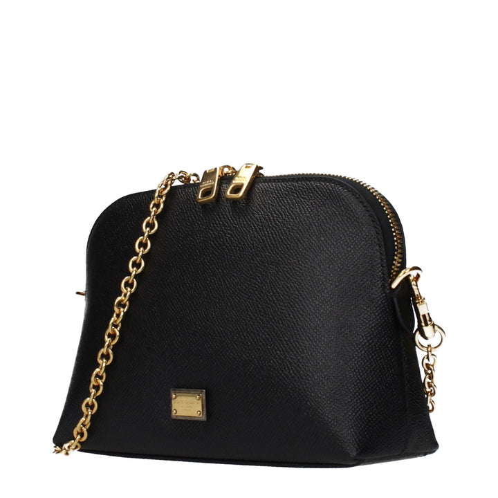 Dolce &amp; Gabbana Black Leather Shoulder Bag