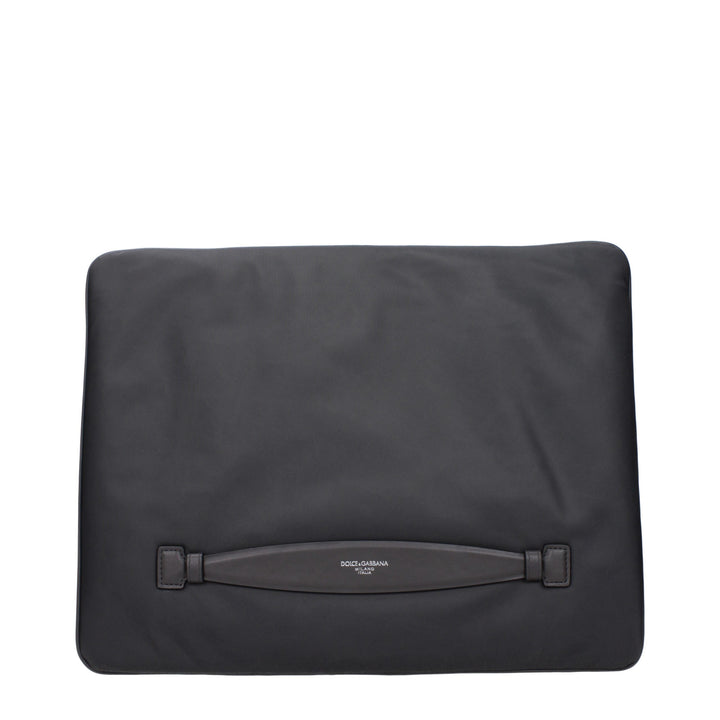 Dolce &amp; Gabbana Gray Fabric Clutch Bag