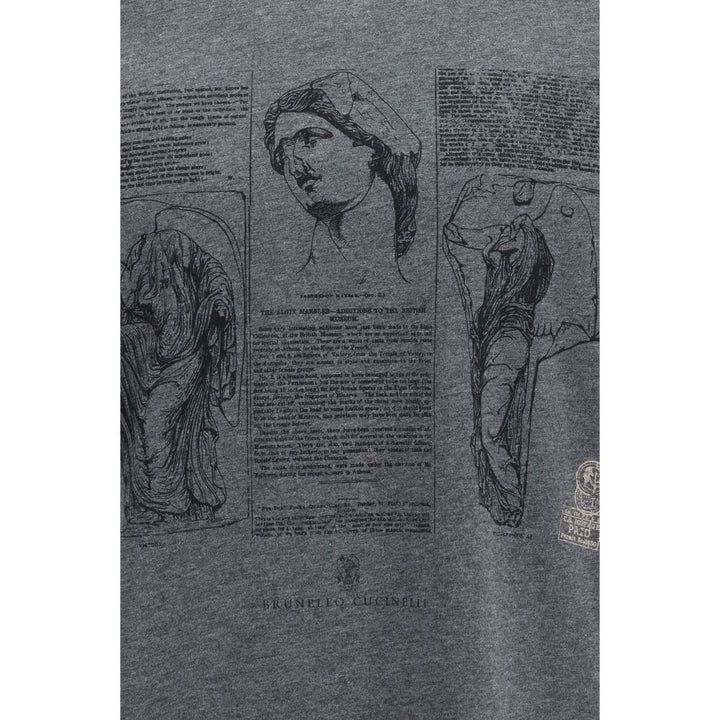 Brunello Cucinelli Blue Cotton T-Shirt