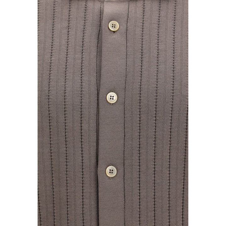 Brunello Cucinelli Brown Cotton Polo Shirt