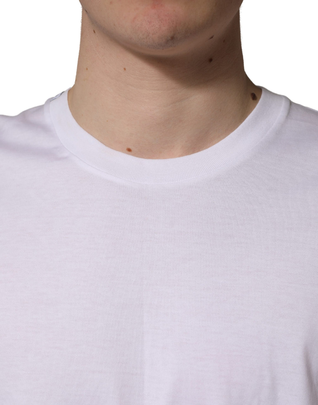Dolce &amp; Gabbana White Oversized Cotton Men Crew Neck T-shirt